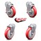 Service Caster 5 Inch Red Polyurethane Wheel Swivel Bolt Hole Caster Set with 2 Brake SCC SCC-BH20S514-PPUB-RED-TLB-2-S-2 - alternate 1
